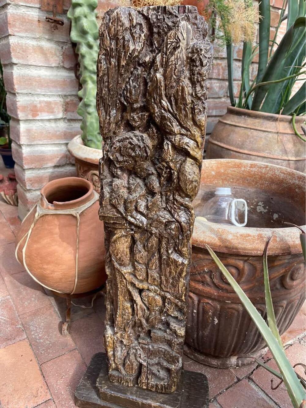 Vintage Folk Art Fence Post Carving